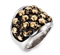 megin d stainless steel titanium multi skull evil skeleton punk vintage rings for men women couple friends gift fashion jewelry