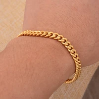20cm gold charm bracelets for man women girls gold color unisex arab middle eastern jewelry