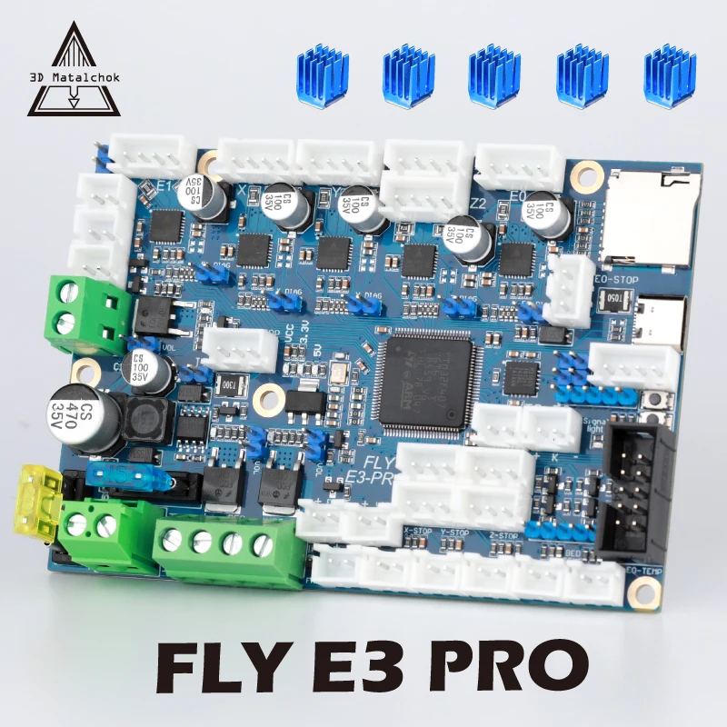 

Мелированная мрачная Сертификация FLY RRF E3 PRO V1.0 Wifi 32-битная плата управления TMC2209 Запчасти для 3D-принтера Ender 3/5 Pro Duet2
