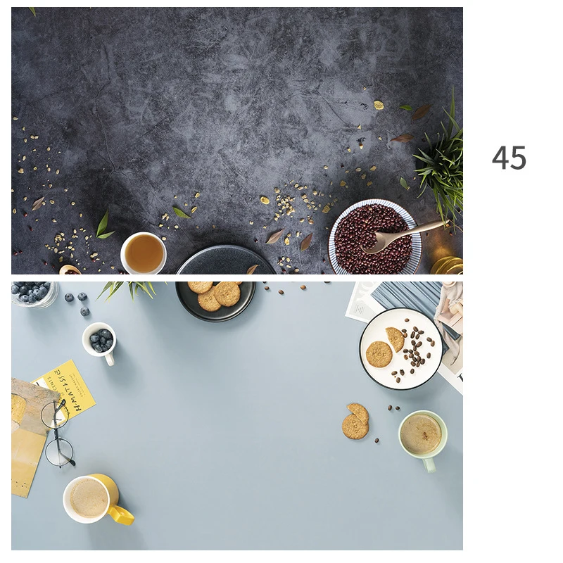 57x87 см ПВХ фон темно Мраморная светло голубая еда 2 стороны печать для фотостудии