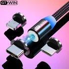 GTWIN Магнитный кабель Micro USB кабель для iPhone Type C Быстрая зарядка USB C шнур Магнитный зарядный провод для iphone 11 Samsung Xiaomi