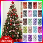 24 шт. 30 мм новогодние елочные шарики маленькие подвесные рандомные украшения Рождественские маленькие елочные шарики #66