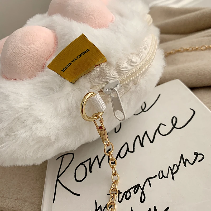 Женская сумка на плечо Bear paw пушистая женская сумка-мессенджер из искусственного