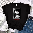 Женская футболка с принтом аниме Kakegurui Jabami Yumeko, женская готическая футболка с графическим принтом Harajukua, Женский Топ большого размера с круглым вырезом, модная женская футболка