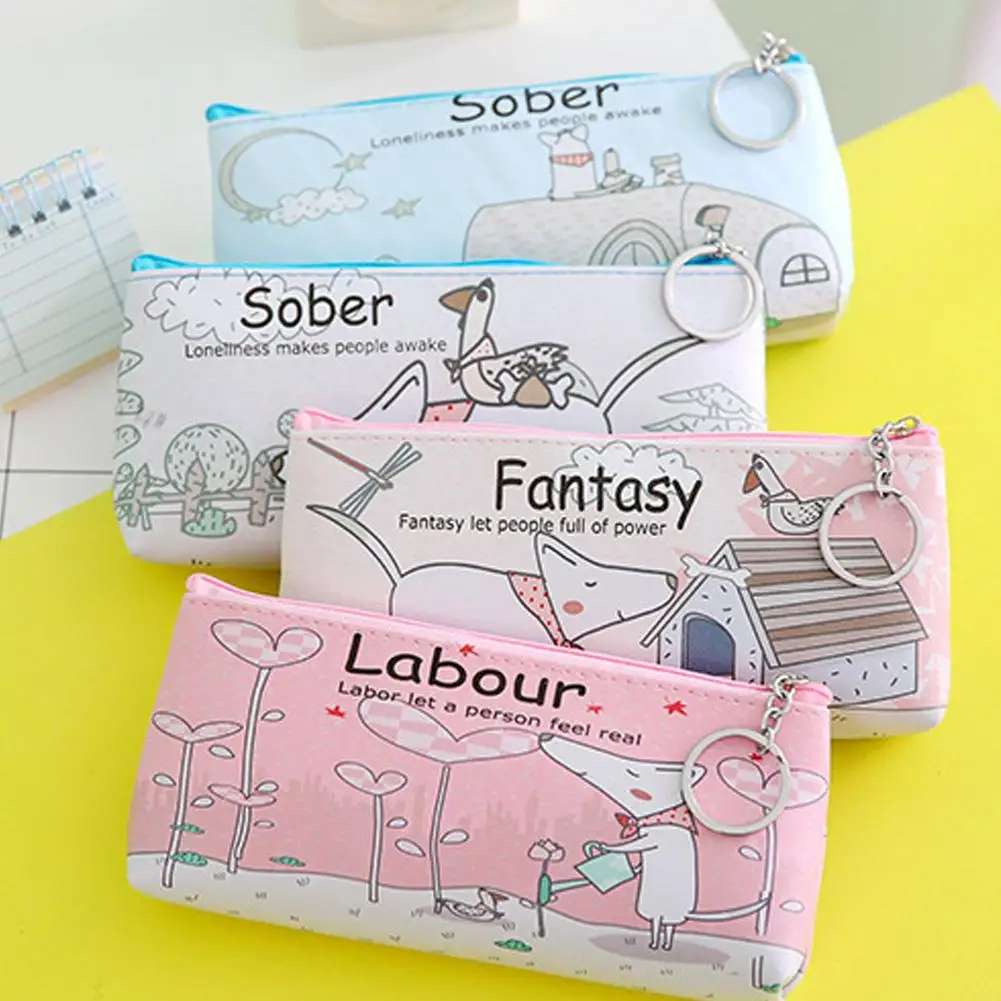 4 шт. чехол для карандашей с милой собакой из искусственной кожи мультяшный