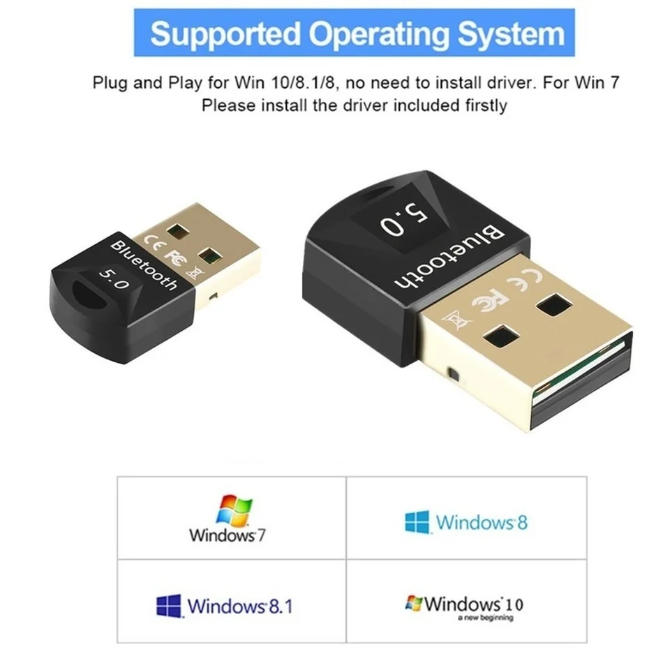 USB-адаптер Bluetooth 5 0 для ПК беспроводной мыши клавиатуры PS4 Aux аудио