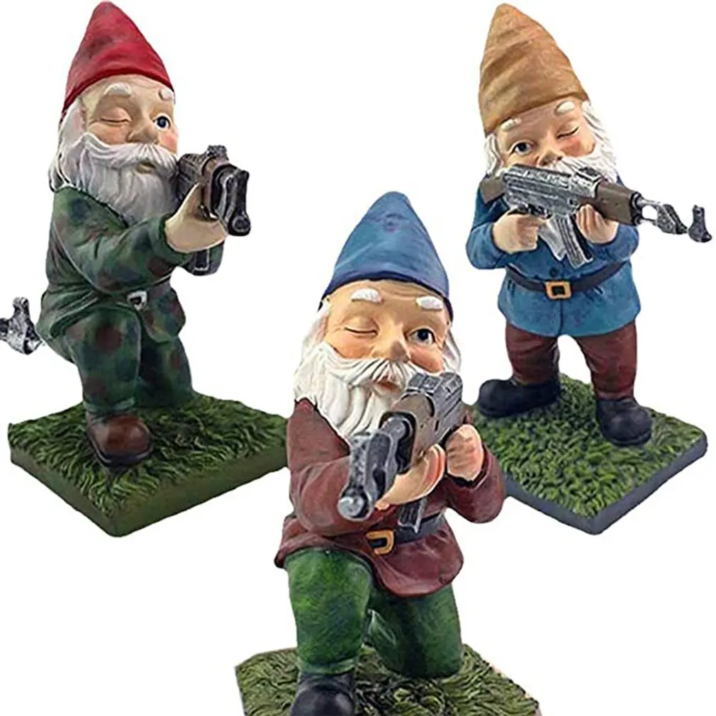 

Забавные армии садовая статуя гнома газон стол смолы шланг для полива огорода, двора, гном мультфильм смолы Скульптура напольный орнамент С...
