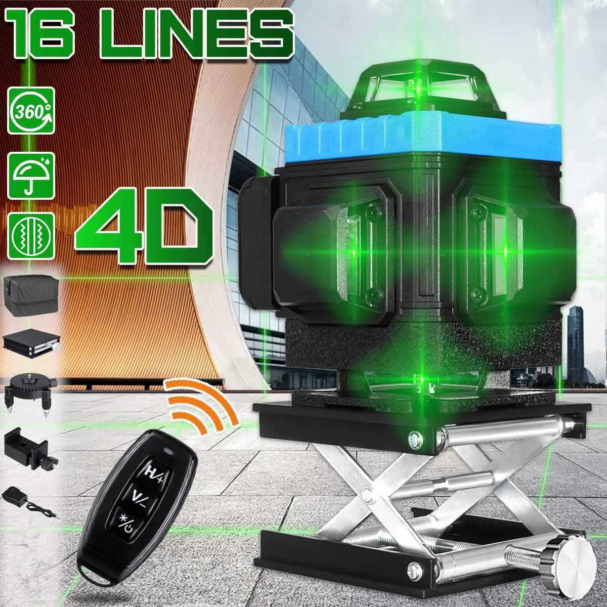 

12/16 Lines Laser Level 3D 4D Self-Leveling Laser Level 360Laser Leveling Device Horizontal Vertical Cross Line Remote Control