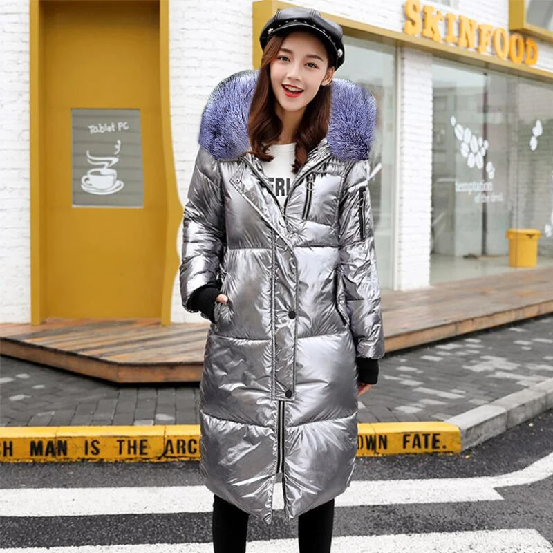 Парка из искусственного меха Женская пуховая куртка новинка 2020 зимняя Толстая