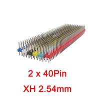 30pcslot xh2 54 240 double row male plug 40pin wire connector pitch 2 54mm straight needle pin header terminal kit for arduino