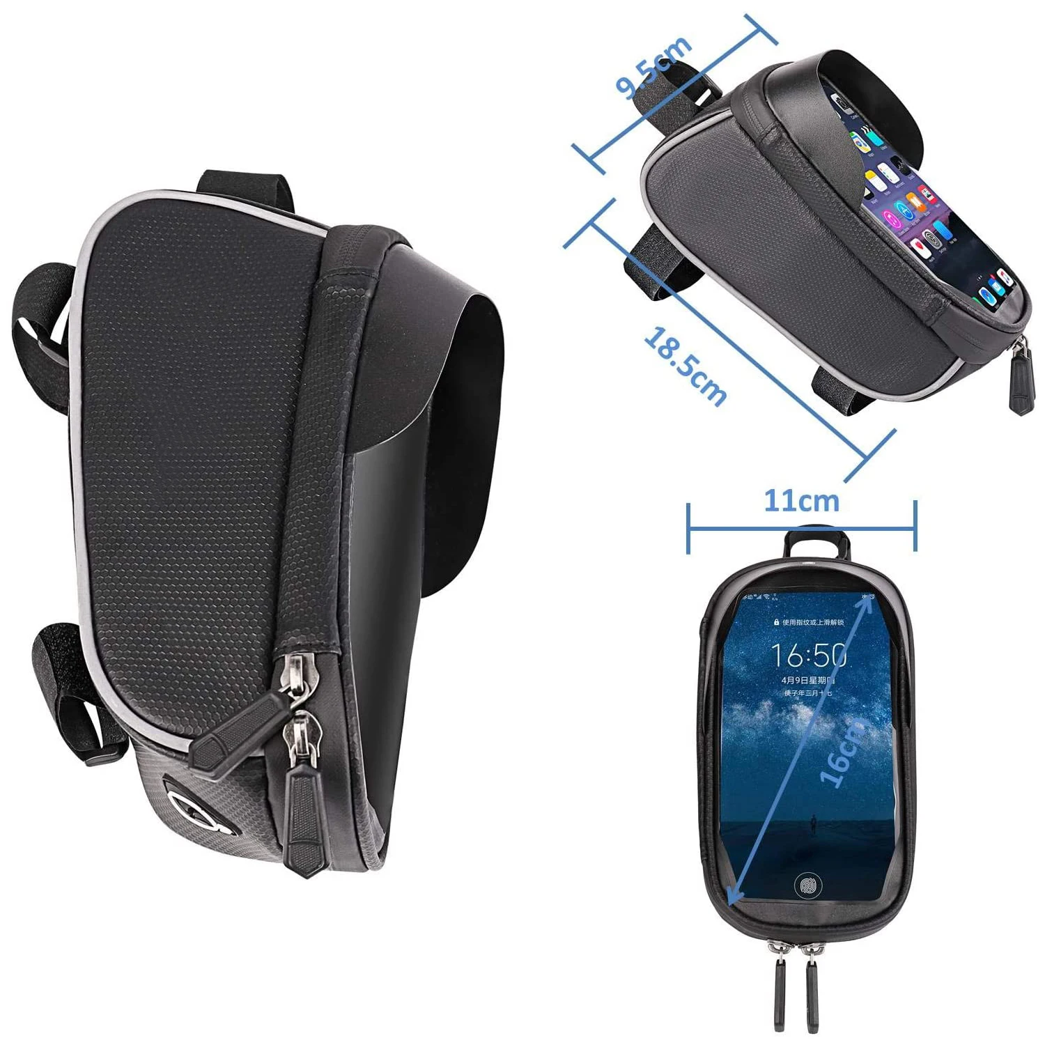 waterproof bicycle bag frame front top tube cycling bag 6 5 inch touch screen bike mobile phone bag case mtb cycling accessories free global shipping