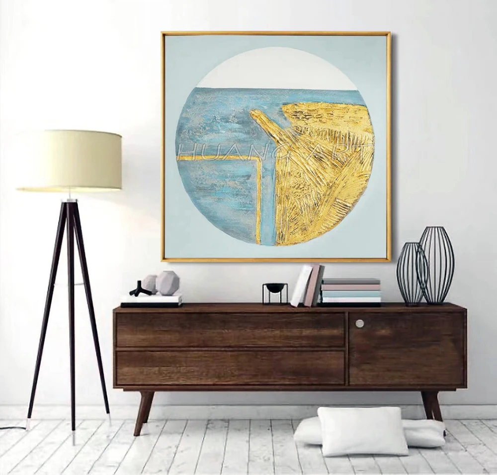 Ручная роспись Абстрактная морская пейзаж масляная живопись на холсте для