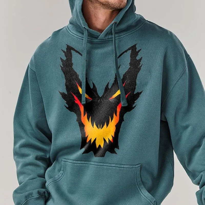 

Loose Fashion Printed Sweater 2021 Autumn Winter New Men's Hooded Casual Coat Men's