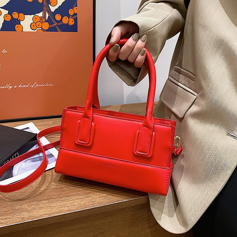 

Сумка на плечо женская из экокожи, модный саквояж кросс-боди, Роскошный дизайнерский чемоданчик, брендовый квадратный портфель, клатч-тоут