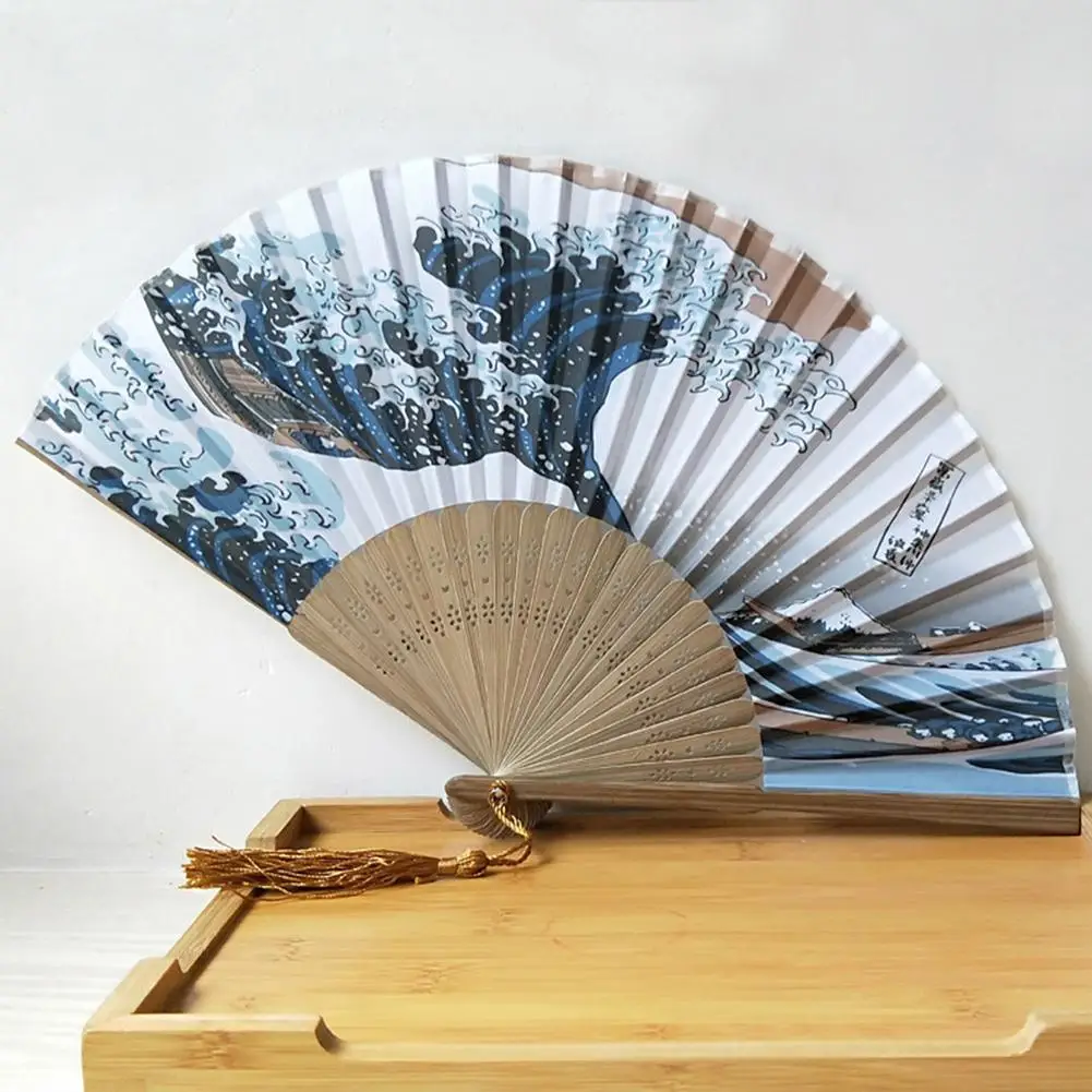 Шелковое ручное Крепление вентилятора для Fuji Kanagawa волны искусственный Карманный