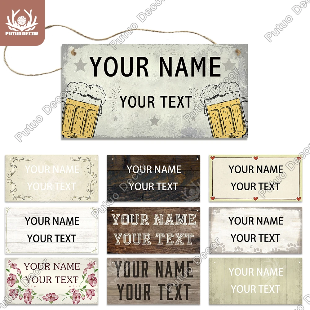Деревянная вывеска Putuo на заказ персонализированная Милая деревянная бирка