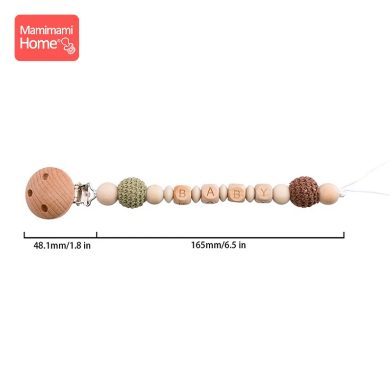 Brown Pacifier Chian Детский деревянный Прорезыватель крючком игрушки животных деревянные пустые грызуны олень погремушка пустышка зажим подвеска силиконовые бусины детские товары - Цвет: Brown Pacifier Chian