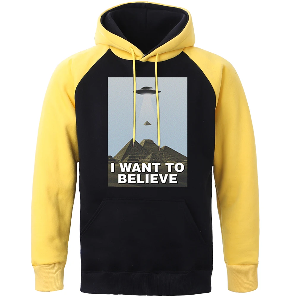 

Весна 2021 повседневная мужская уличная одежда I Want To Believe Harajuku с капюшоном реглан Свободные толстовки Харадзюку Мужская Флисовая Толстовка в ...