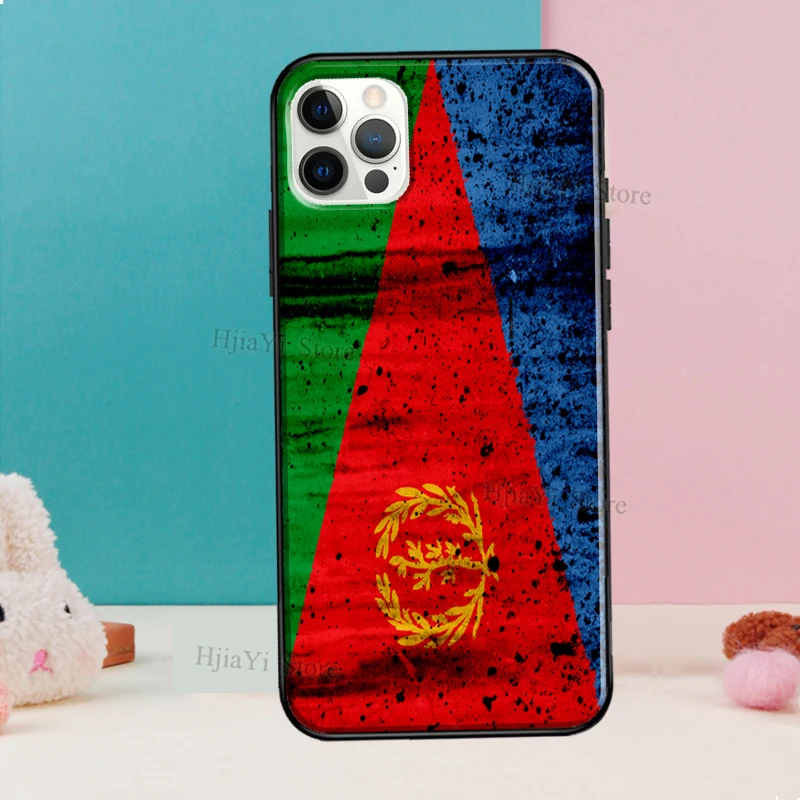Чехол с флагом Эритреи для iPhone 13 Mini 11 12 Pro Max X XR XS 6S 8 7 Plus SE 2020 резиновая задняя