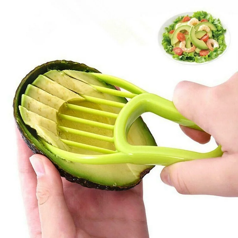 

Multi Function Fruit Pulp Separator 3 In 1 Avocado Slicer Shea Corer Butter Peeler Cutter Plastic Knife Vegetable Kitchen Tools