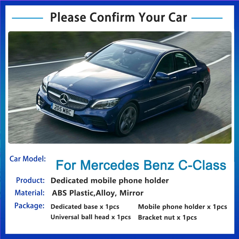 Автомобильный держатель для Mercedes Benz C-Class W205 вращающаяся подставка GPS C-klase C180 C200 C220