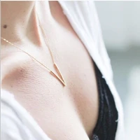 2020 simple jewelry minimalist female short geometric v shaped alloy pendant necklace metal clavicle chain ladies necklace