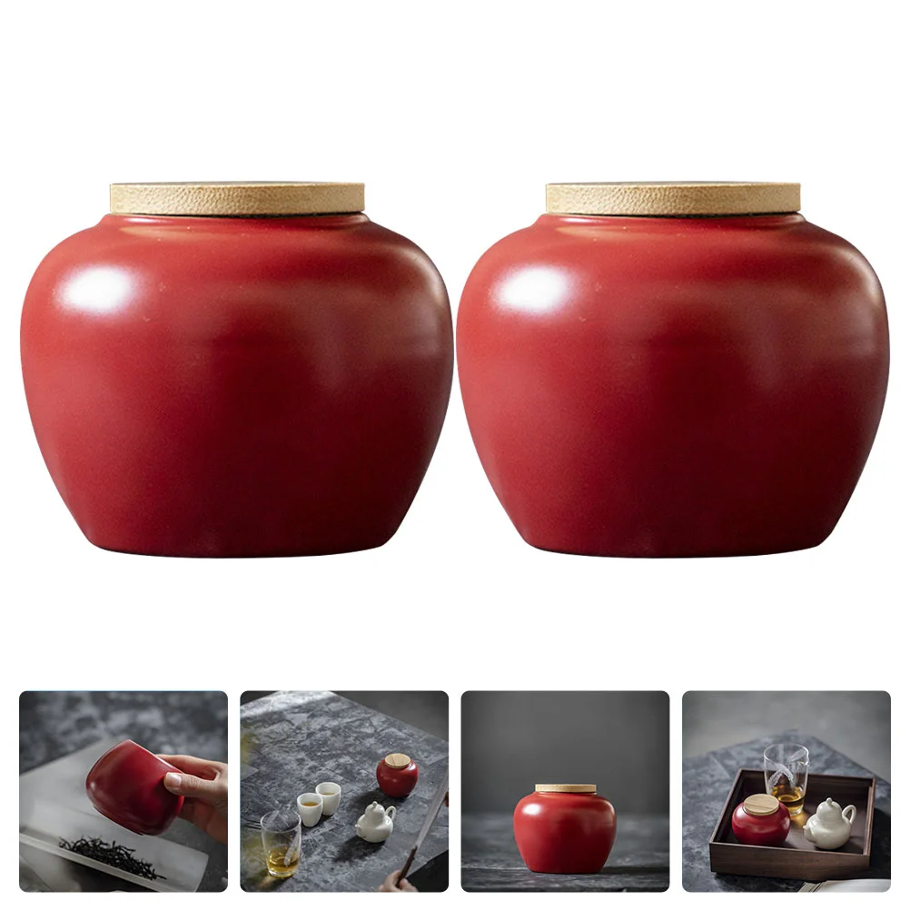 

2Pcs Sealing Tea Canister Practical Tea Jar Sealing Food Container with Lid