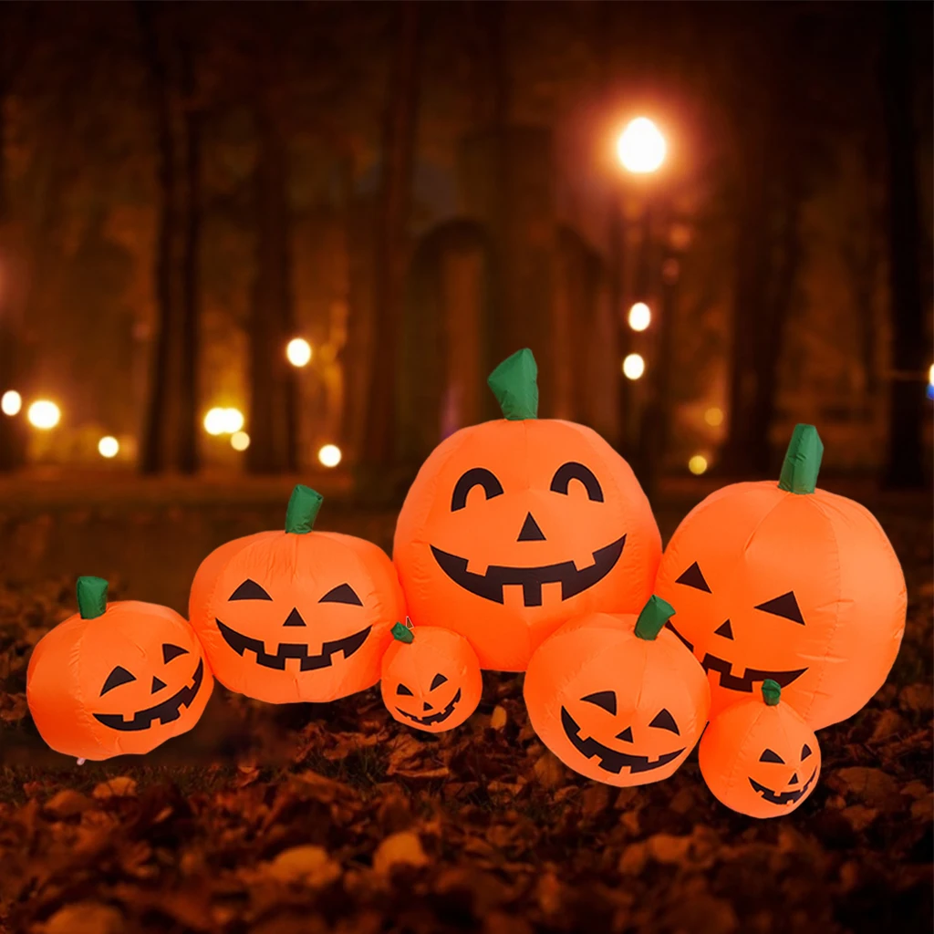 

2.2m Inflatable Ghost LED lights Orange Pumpkins LED Lights for Halloween Tree Party Garden Yard Lawn Decor