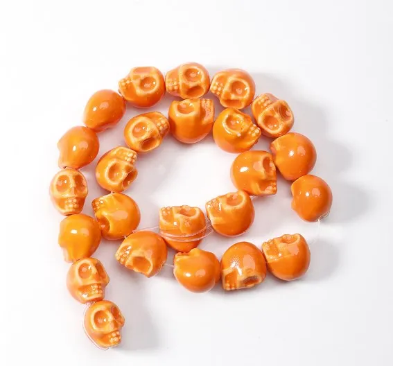 10 шт. Круглые разноцветные стеклянные бусины с черепом 8 х10 мм | Украшения и