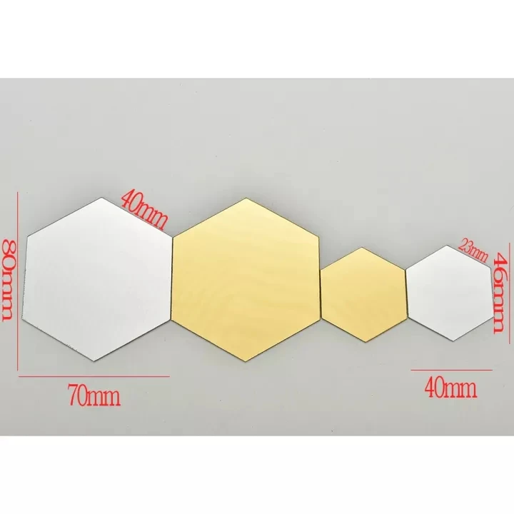 

12Pcs/Set DIY 3D Mirror Wall Sticker Hexagon Acrylic Mirror Wall Stickers Multi-color Art Wall Home Decoration