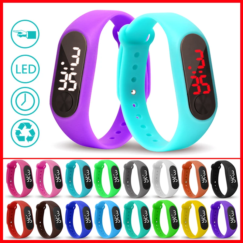 

Männer Frauen Junge Sport Uhren Uhr LED Digital Display Armband Uhr kinder Studenten Silica Gel Sport relogio masculino