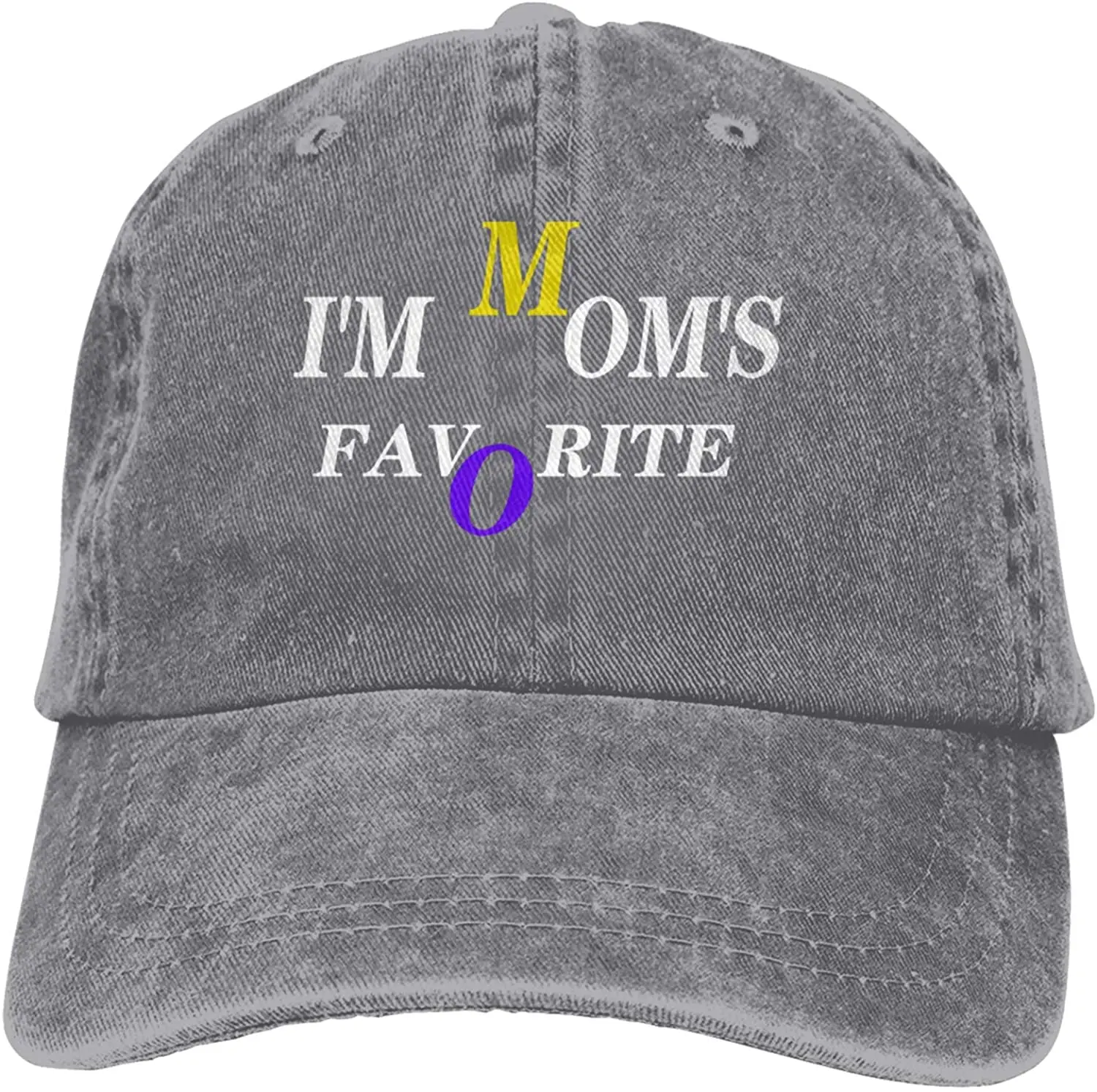

I'm Mom'S Favorite Sports Denim Cap Adjustable Unisex Plain Baseball Cowboy Snapback Hat