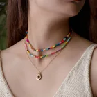 Ожерелье с ракушкой, с разноцветным камнем