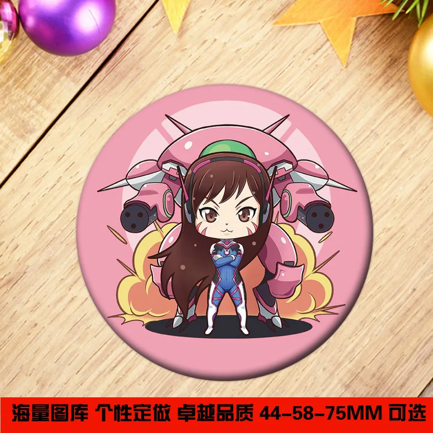 Игра Overwatch бейж с дисплеем OW мультфильм фигура D.va Tracer Reaper круглая металлическая