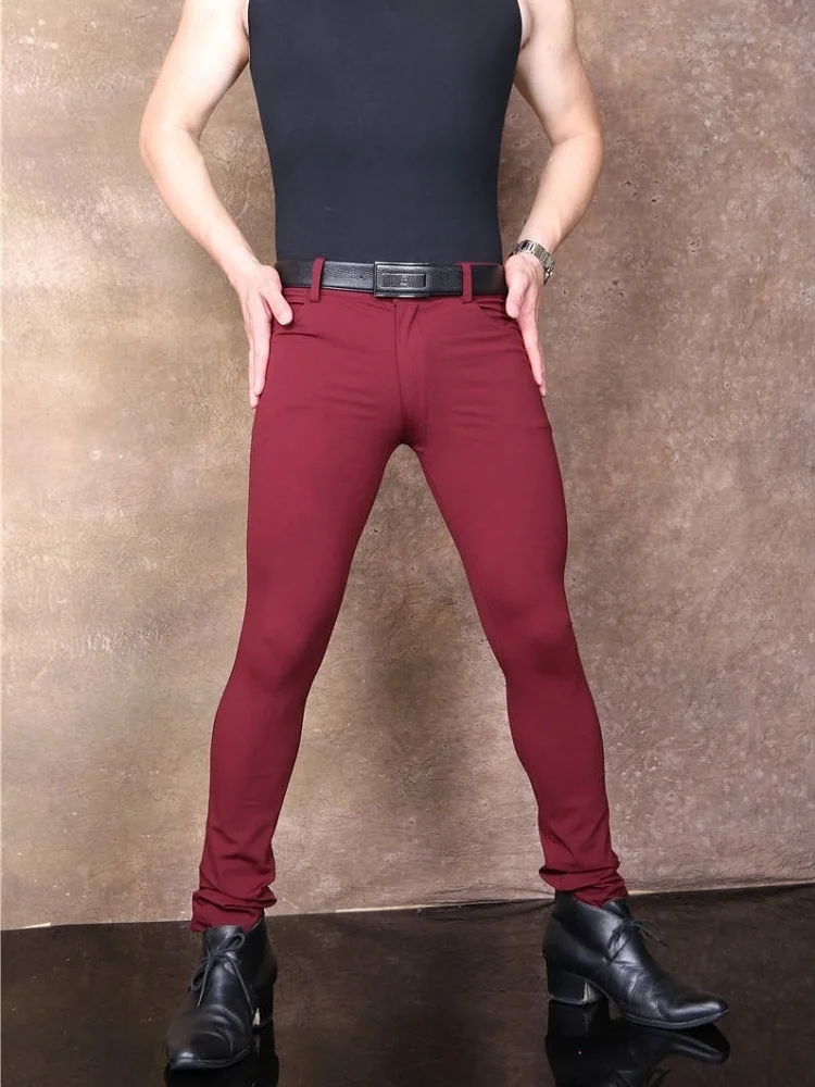 Бизнес талии колготки сексуальные мужские высокие эластичные брюки карандаш