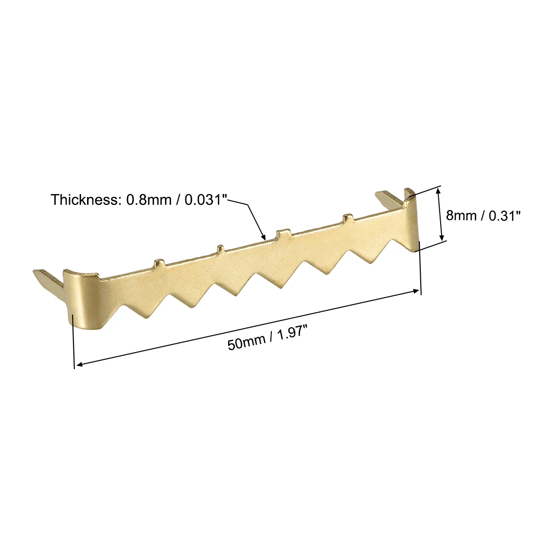 

uxcell No Nail Sawtooth Picture Hangers, 2 Inch for Frame Hanging, 50 Pcs (Golden)