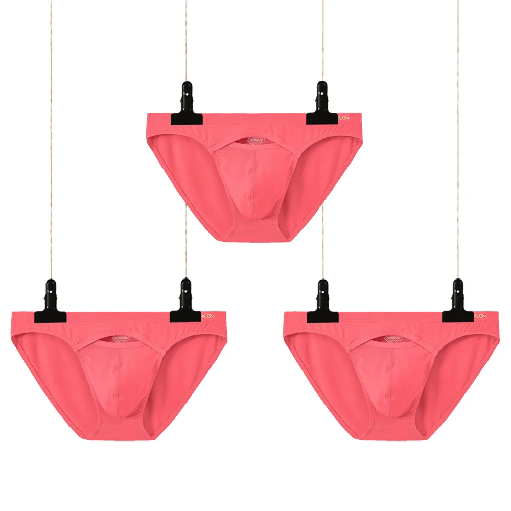 Men Panties Bamboo Fiber Male Soft Comfortable Briefs Men's Sexy Bikini Solid Color 3 PCS