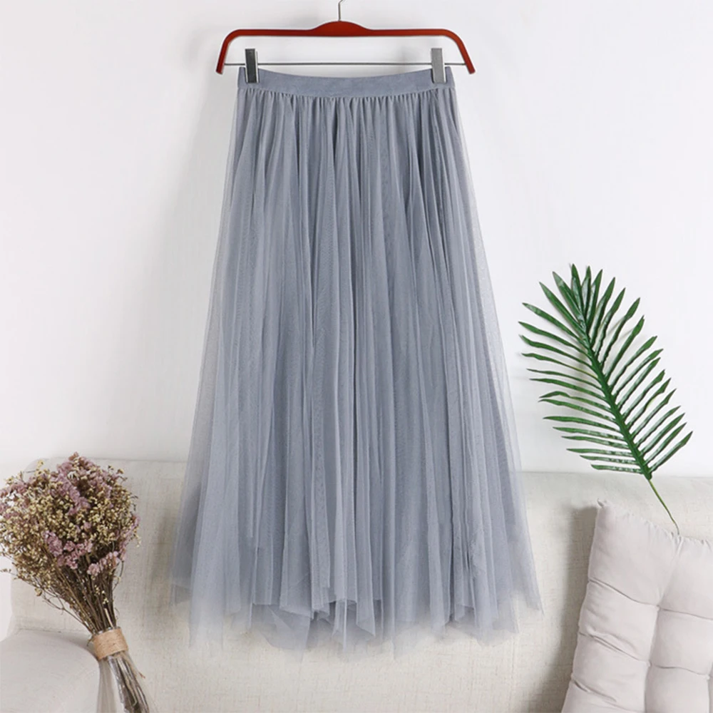 Женская плиссированная юбка макси 2 в 1 винтажная средней длины с высокой талией