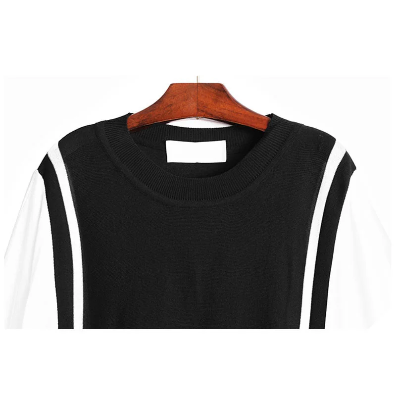 

False Two Piece Set Women Fashion New Print Pattern Goddess Fan Casual Style Pullover 2021 Summer Loose Pleated Z942