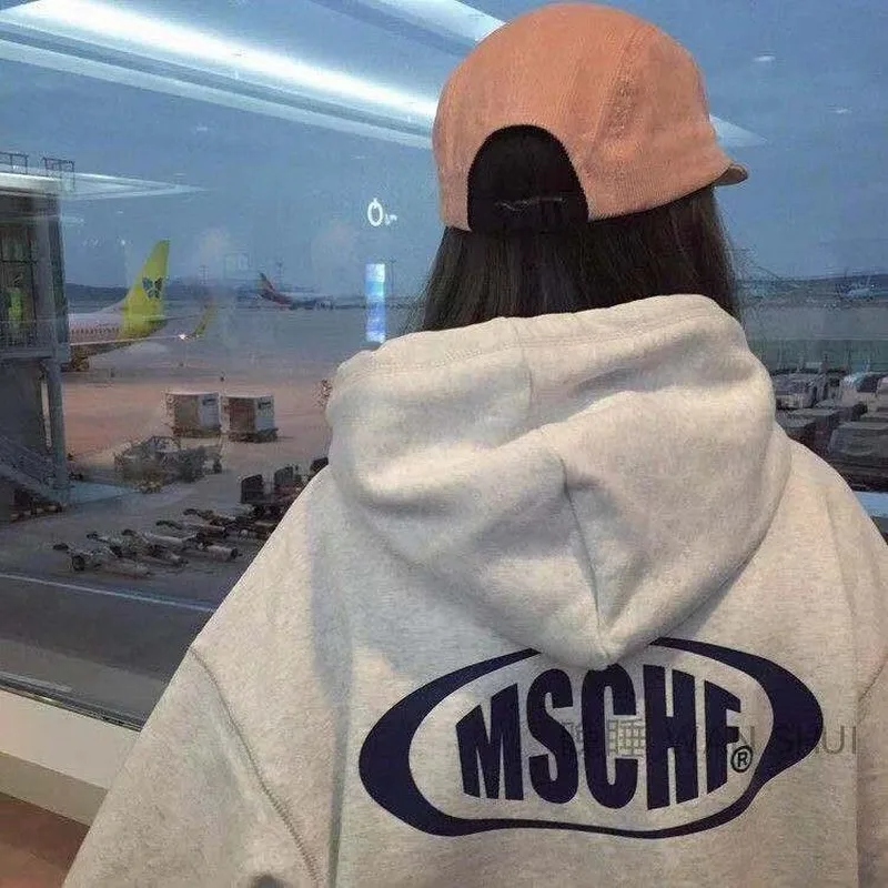 

Hoodies Women Plus Velvet Warm Winter Soft Harajuku Chic Letter Couples Hoodie with Hat Basic BF Style Fashion Womens Sweatshirt