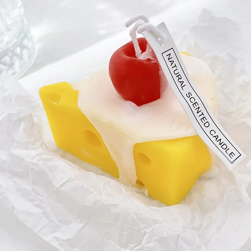 Household decor cute food candle Cherry Cheese Shape Scented Candle Home Decor Table Centerpiece party wedding decoration | Дом и сад