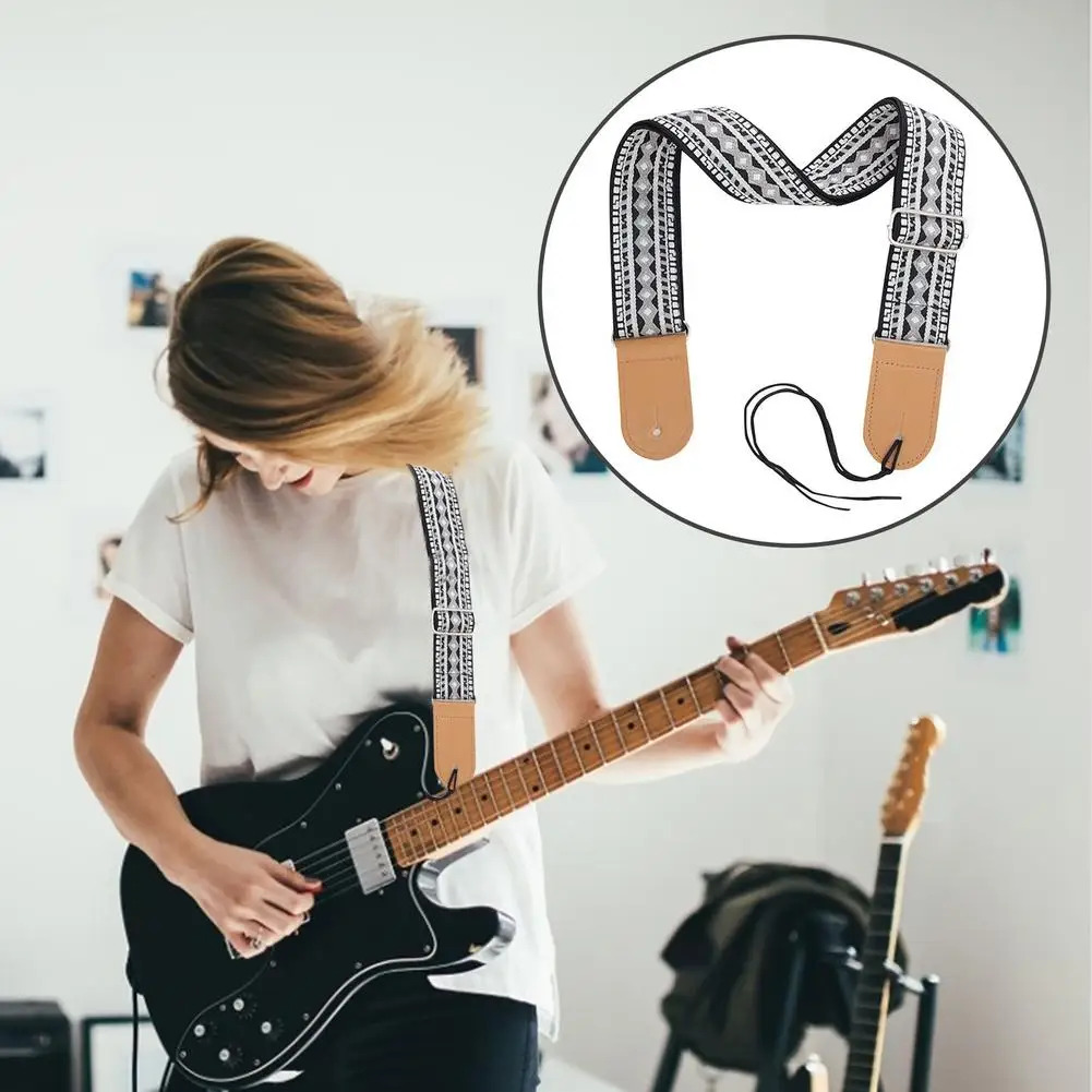 Вышитый ремень для гитары в народном стиле диагональный плечевой Регулируемый