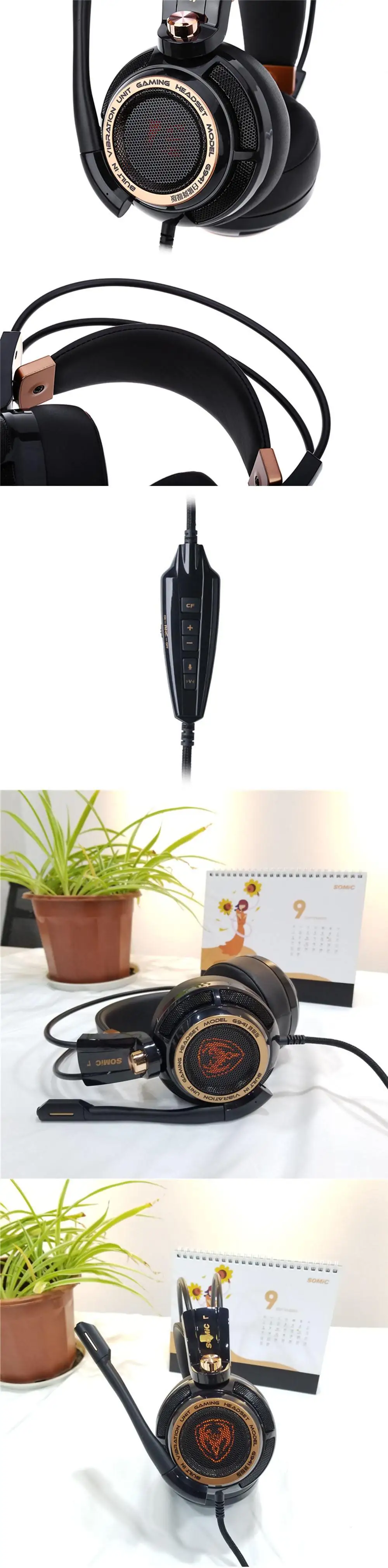 Игровые наушники Somic G941 USB 7.1 Виртуальный объемный звук Игровая гарнитура Наушники с микрофоном Стерео басовые вибрации для ПК наушники игровые наушники