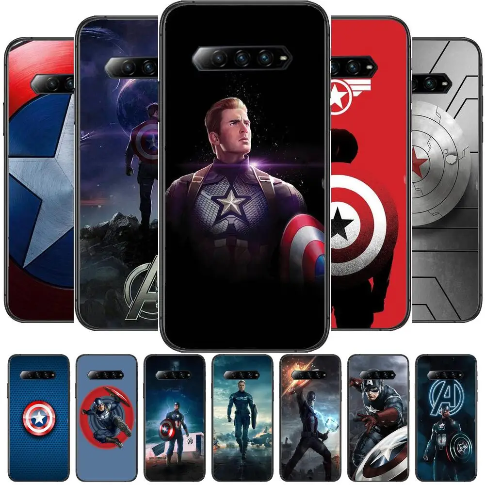 

HD Captain America Phone Case For xiaomi redmi Black Shark 4 Pro 2 3 3s Cases Helo Black Cover Silicone Back Prett mini cover fu