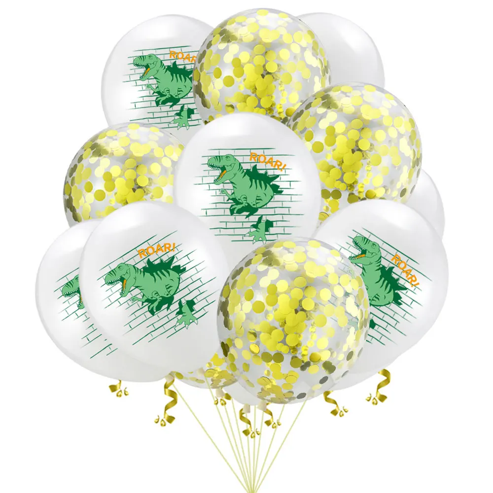 12 дюймовые латексные воздушные шары с блестками в виде динозавра украшение для
