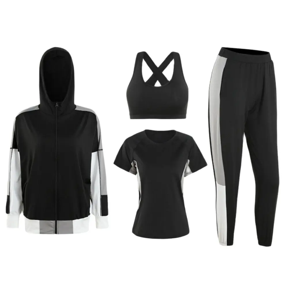 Женский комплект из 4 предметов для йоги лоскутного шитья пальто футболка