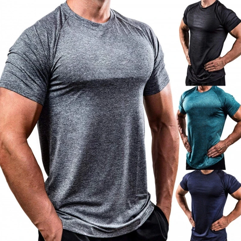 

2021 Quick Dry Workout Running T-shirts Compression Fitness Tops Breathable Gyms T-shirts men Clothing Jogger Male Sports Shirts