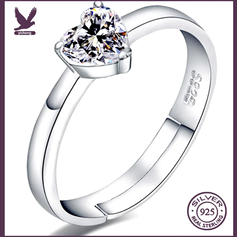 

Мужские и женские серебряные кольца в форме сердца, повседневные кольца из стерлингового серебра 925 пробы, ювелирные изделия