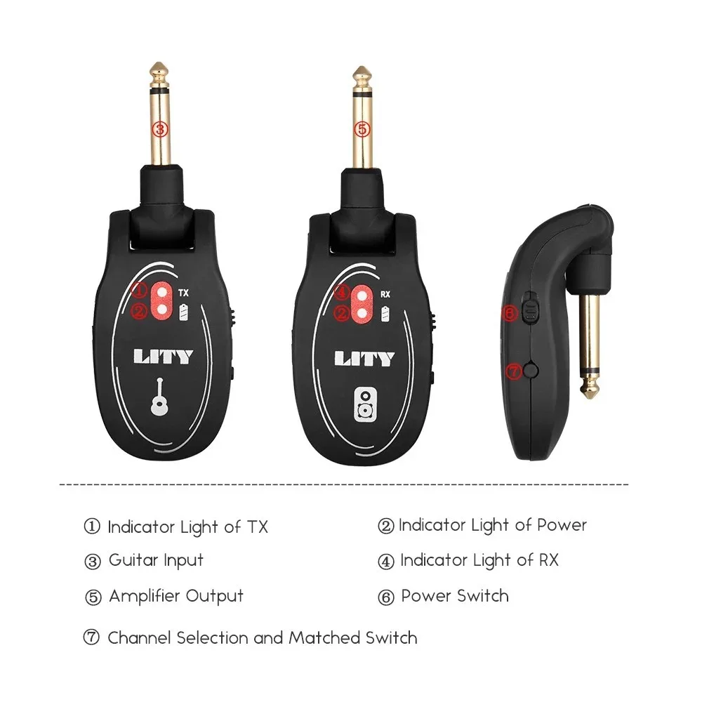UHF Wireless Audio Guitar Original Sound Transmitter & Receiver System Fits For Electroacoustic Instrument Adapter | Электроника