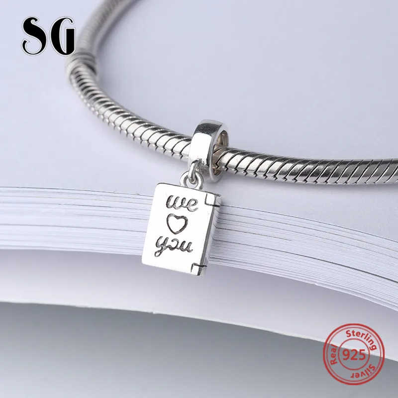 SG Новый стиль 925 серебро мы люблю вас Бусины Подходят Аутентичные европейские